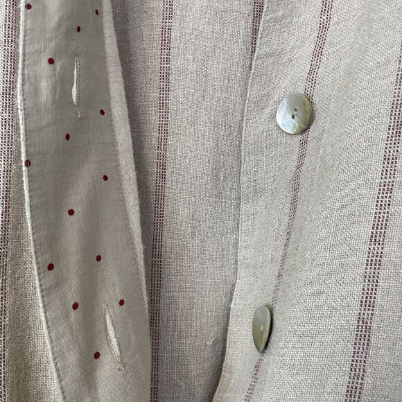 Gudrun Sjoden Striped Linen Cotton Dress Jacket Small Lagenlook Button Down - Picture 6 of 11